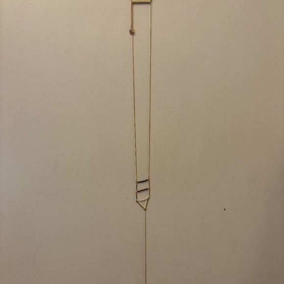 Elly Long Geometric Pendant Necklace - Picture 1 of 5